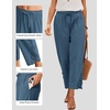 COOFANDY Womens Lightweight Casual Pants Drawstring Loose Beach Trousers(Blue)
