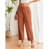 COOFANDY Womens Lightweight Casual Pants Drawstring Loose Beach Trousers(Caramel)