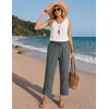 COOFANDY Womens Lightweight Casual Pants Drawstring Loose Beach Trousers(Dark Grey)