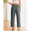 COOFANDY Womens Lightweight Casual Pants Drawstring Loose Beach Trousers(Dark Grey)