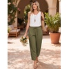 COOFANDY Womens Lightweight Casual Pants Drawstring Loose Beach Trousers(Green)