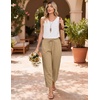 COOFANDY Womens Lightweight Casual Pants Drawstring Loose Beach Trousers(Khaki)
