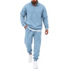 COOFANDY 2 Piece Set for Men Sweatsuit 1/4 Zip Sweatshirt and Jogger pants(Light Blue)
