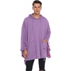 COOFANDY Unisex Casual Hooded Poncho Cape Cloak Fashion Coat Hoodie Pullover with Pocket(‌lilac)