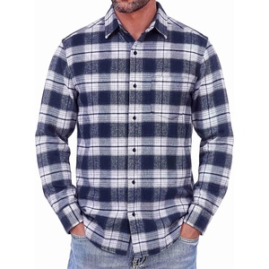 COOFANDY Mens Flannel Shirts Long Sleeve Button Down Shirt with Pocket Casual Shirts Work Shirts for Men(Blue White Plaid)