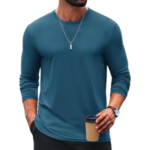 COOFANDY Men’s T-Shirt Long Sleeve Crew Neck Casual Soft Basic Tee Shirts(Dark Blue)
