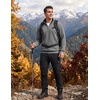 COOFANDY Men’s Quarter Zip Pullover Sweatshirts 1/4 Zip Long Sleeve Sweater(Z-contrast Grey/Black)