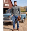 COOFANDY Men’s Quarter Zip Pullover Sweatshirts 1/4 Zip Long Sleeve Sweater(Z-contrast Grey/Black)