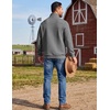 COOFANDY Men’s Quarter Zip Pullover Sweatshirts 1/4 Zip Long Sleeve Sweater(Z-contrast Grey/Black)