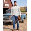 COOFANDY Men’s Quarter Zip Pullover Sweatshirts 1/4 Zip Long Sleeve Sweater(Z-contrast White/Brown)