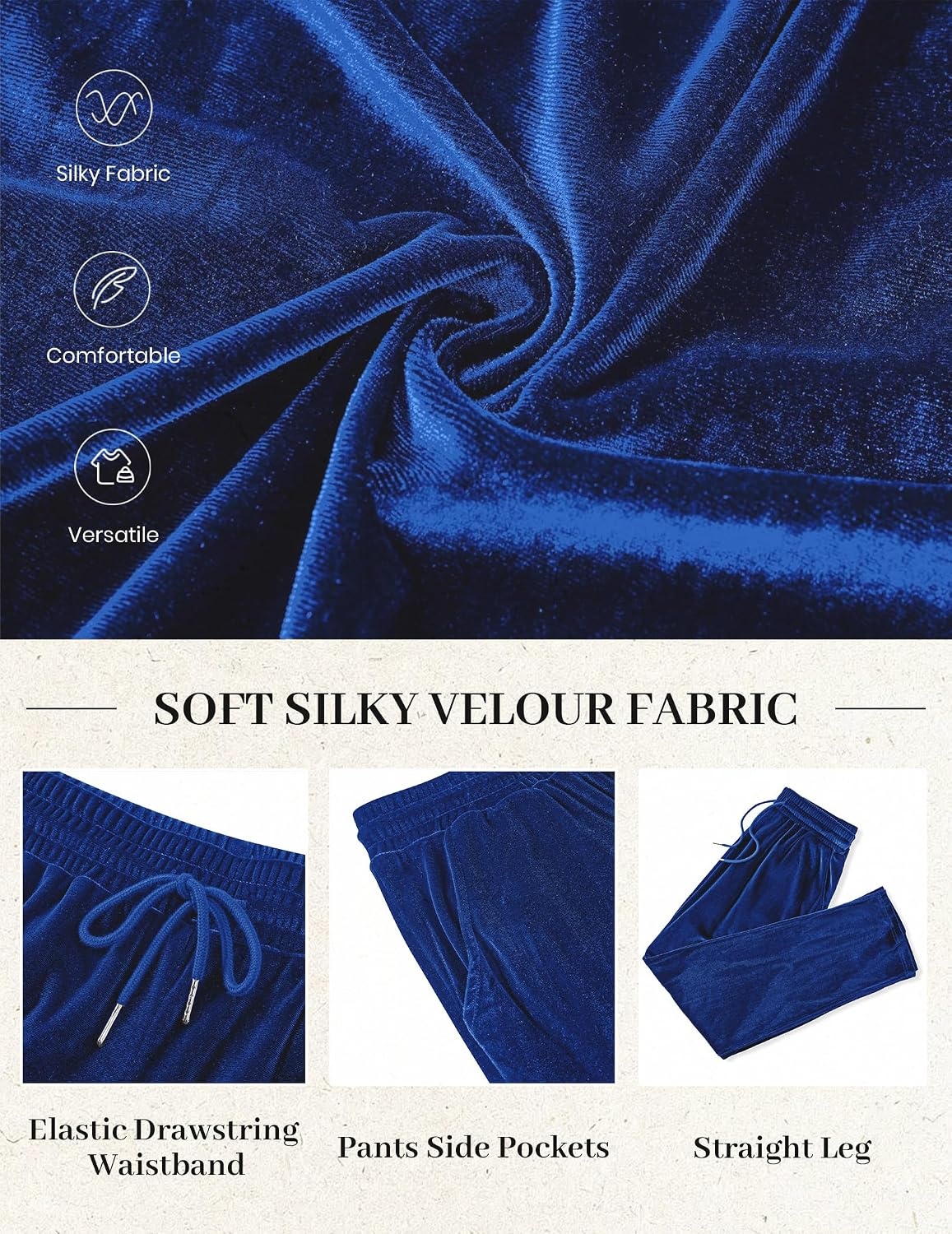 image:imageCOOFANDY Mens 2 Piece Velour Tracksuit Full Zip Jackets Pants Velvet Jogging Suits Sweatsuit SetSky Blue