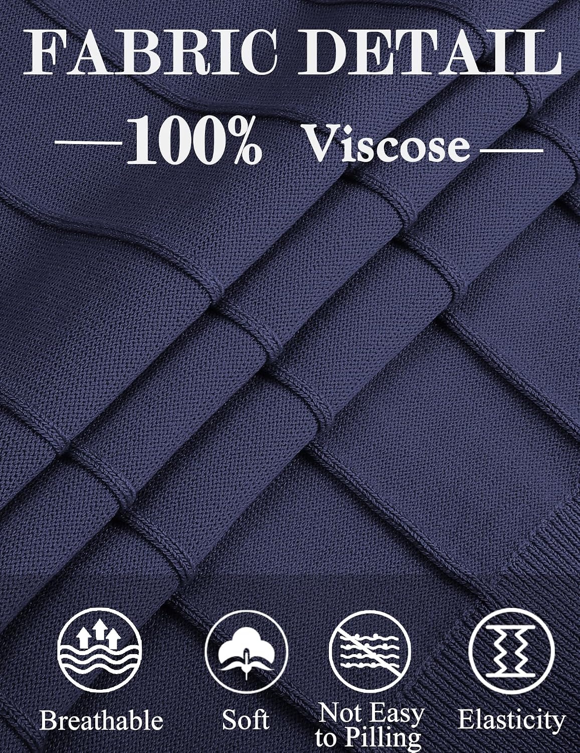 image:imageCOOFANDY Mens Crew Neck Sweater Long Sleeve Casual Knit Dress SweatersNavy Blue