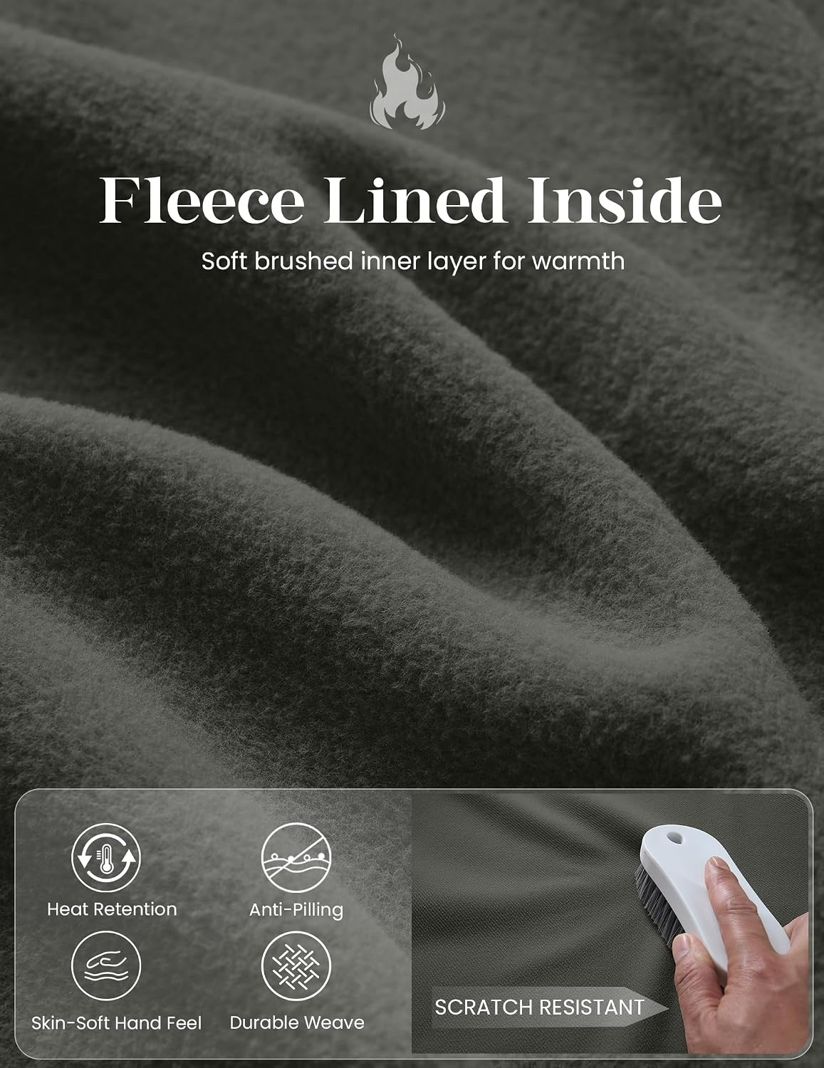 image:imageCOOFANDY Mens Full Zip Fleece Sweatshirt Lined Stand Collar Sweater JacketGreen Loden
