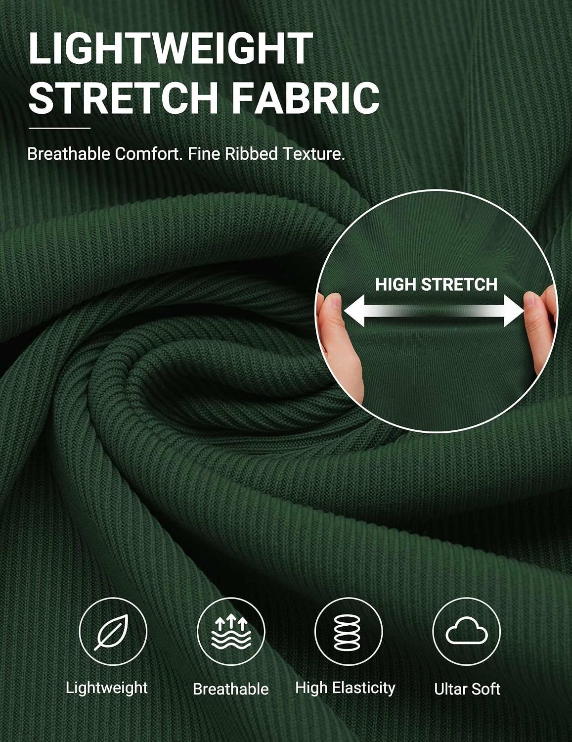 image:imageCOOFANDY Mens Henley Long Sleeve Shirt Lightweight Ribbed Pullover TShirtsArmy Green
