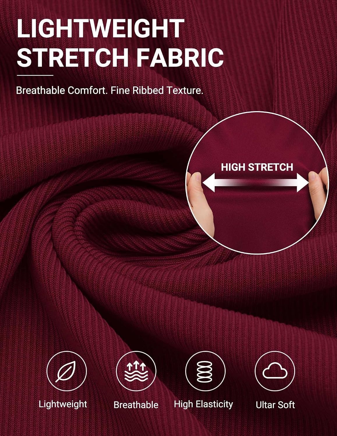 image:imageCOOFANDY Mens Henley Long Sleeve Shirt Lightweight Ribbed Pullover TShirtsWine Red