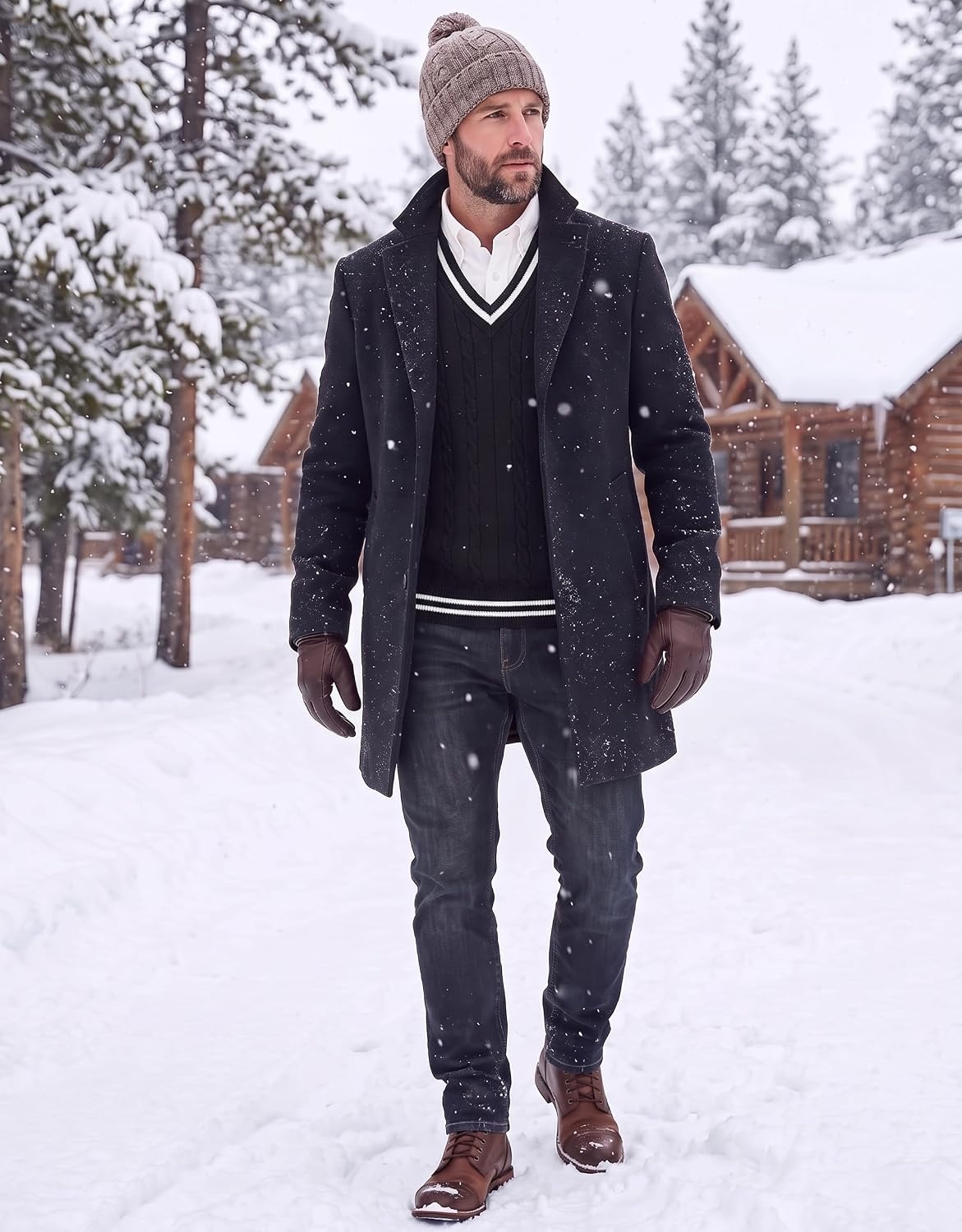 image:imageCOOFANDY Mens Sweater Vest V Neck Casual Sleeveless Knit Pullover SweaterBlack White Stripe