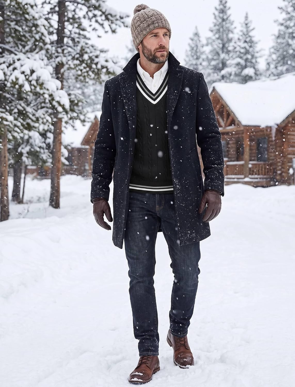 image:imageCOOFANDY Mens Sweater Vest V Neck Casual Sleeveless Knit Pullover SweaterBlack