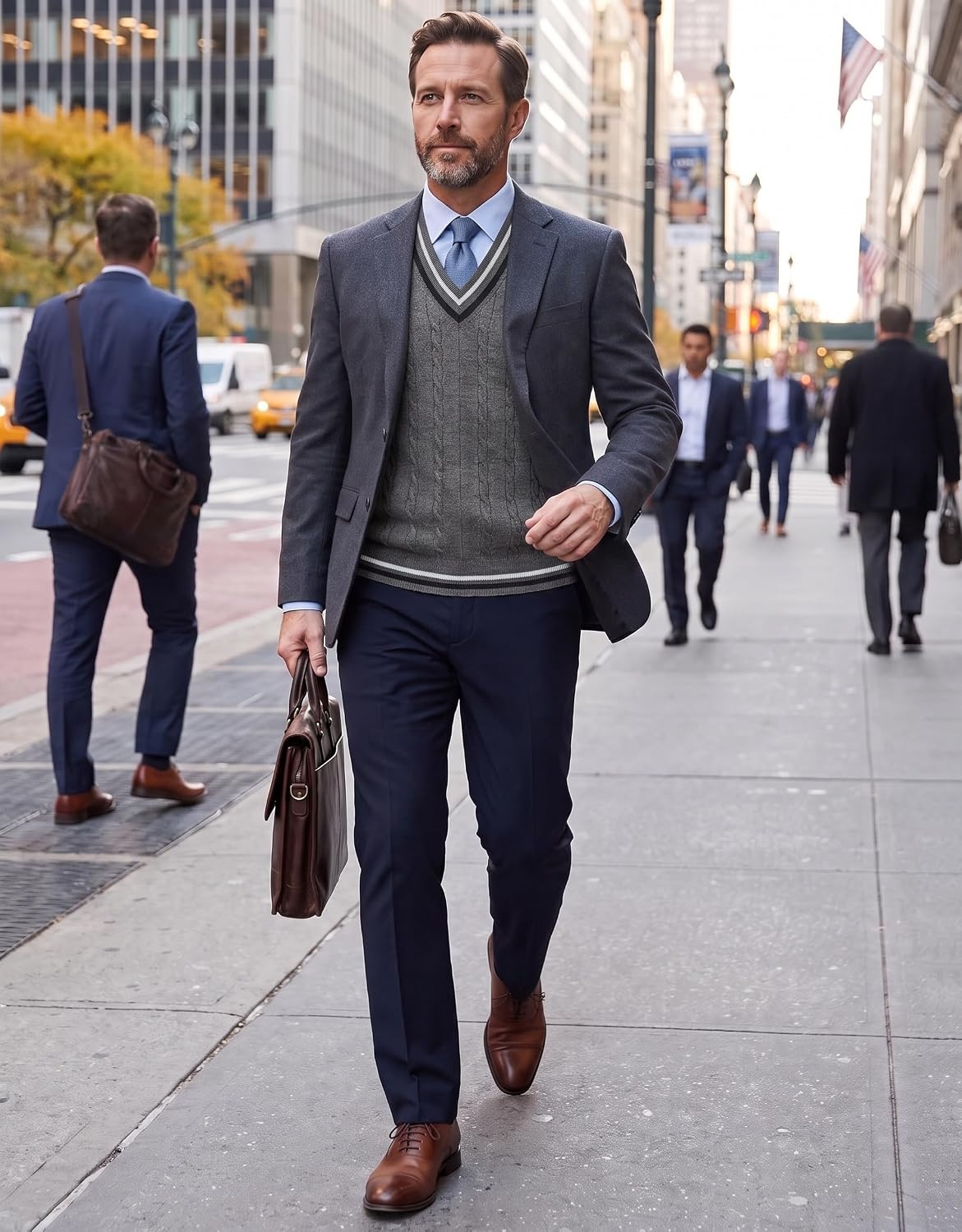 image:imageCOOFANDY Mens Sweater Vest V Neck Casual Sleeveless Knit Pullover SweaterDark Grey