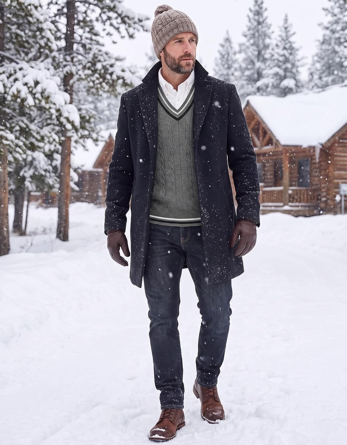 image:imageCOOFANDY Mens Sweater Vest V Neck Casual Sleeveless Knit Pullover SweaterDark Grey
