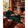 COOFANDY Mens 2 Piece Velour Tracksuit Full Zip Jackets Pants Velvet Jogging Suits Sweatsuit Set(Evergreen)