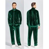 COOFANDY Mens 2 Piece Velour Tracksuit Full Zip Jackets Pants Velvet Jogging Suits Sweatsuit Set(Evergreen)