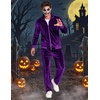 COOFANDY Mens 2 Piece Velour Tracksuit Full Zip Jackets Pants Velvet Jogging Suits Sweatsuit Set(Light Purple)