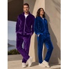 COOFANDY Mens 2 Piece Velour Tracksuit Full Zip Jackets Pants Velvet Jogging Suits Sweatsuit Set(Light Purple)
