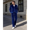 COOFANDY Mens 2 Piece Velour Tracksuit Full Zip Jackets Pants Velvet Jogging Suits Sweatsuit Set(Sky Blue)