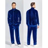 COOFANDY Mens 2 Piece Velour Tracksuit Full Zip Jackets Pants Velvet Jogging Suits Sweatsuit Set(Sky Blue)