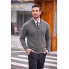 COOFANDY Mens Cardigan Sweater Cable Knitted Full Zip Sweaters with Pockets(02 Gray)