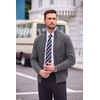 COOFANDY Mens Cardigan Sweater Cable Knitted Full Zip Sweaters with Pockets(02 Gray)