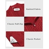COOFANDY Mens Cardigan Sweater Cable Knitted Full Zip Sweaters with Pockets(02 Wine Red)