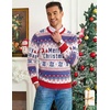 COOFANDY Men’s Christmas Sweaters Crewneck Funny Ugly Knitted Pullovers(Argyle Christmas Letter)