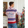 COOFANDY Men’s Christmas Sweaters Crewneck Funny Ugly Knitted Pullovers(Argyle Christmas Letter)