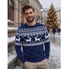 COOFANDY Men’s Christmas Sweaters Crewneck Funny Ugly Knitted Pullovers(Blue Reindeer)