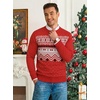 COOFANDY Men’s Christmas Sweaters Crewneck Funny Ugly Knitted Pullovers(Christmas Snowflake – Red)