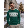 COOFANDY Men’s Christmas Sweaters Crewneck Funny Ugly Knitted Pullovers(Green Snowflake)
