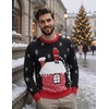 COOFANDY Men’s Christmas Sweaters Crewneck Funny Ugly Knitted Pullovers(Leaky Roof)