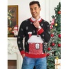 COOFANDY Men’s Christmas Sweaters Crewneck Funny Ugly Knitted Pullovers(Leaky Roof)