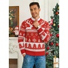 COOFANDY Men’s Christmas Sweaters Crewneck Funny Ugly Knitted Pullovers(Red Reindeer)