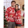 COOFANDY Men’s Christmas Sweaters Crewneck Funny Ugly Knitted Pullovers(Red Reindeer)