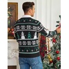 COOFANDY Men’s Christmas Sweaters Crewneck Funny Ugly Knitted Pullovers(Striped Snowman)
