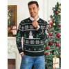 COOFANDY Men’s Christmas Sweaters Crewneck Funny Ugly Knitted Pullovers(Striped Snowman)