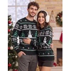 COOFANDY Men’s Christmas Sweaters Crewneck Funny Ugly Knitted Pullovers(Striped Snowman)