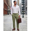 COOFANDY Mens Cotton Linen Pants Casual Lightweight Summer Beach Dress Pant(Artichoke Green)