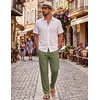 COOFANDY Mens Cotton Linen Pants Casual Lightweight Summer Beach Dress Pant(Artichoke Green)