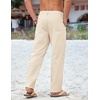 COOFANDY Mens Cotton Linen Pants Casual Lightweight Summer Beach Dress Pant(Beige)