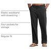 COOFANDY Mens Cotton Linen Pants Casual Lightweight Summer Beach Dress Pant(Black)