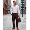 COOFANDY Mens Cotton Linen Pants Casual Lightweight Summer Beach Dress Pant(Brown)