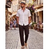 COOFANDY Mens Cotton Linen Pants Casual Lightweight Summer Beach Dress Pant(Brown)